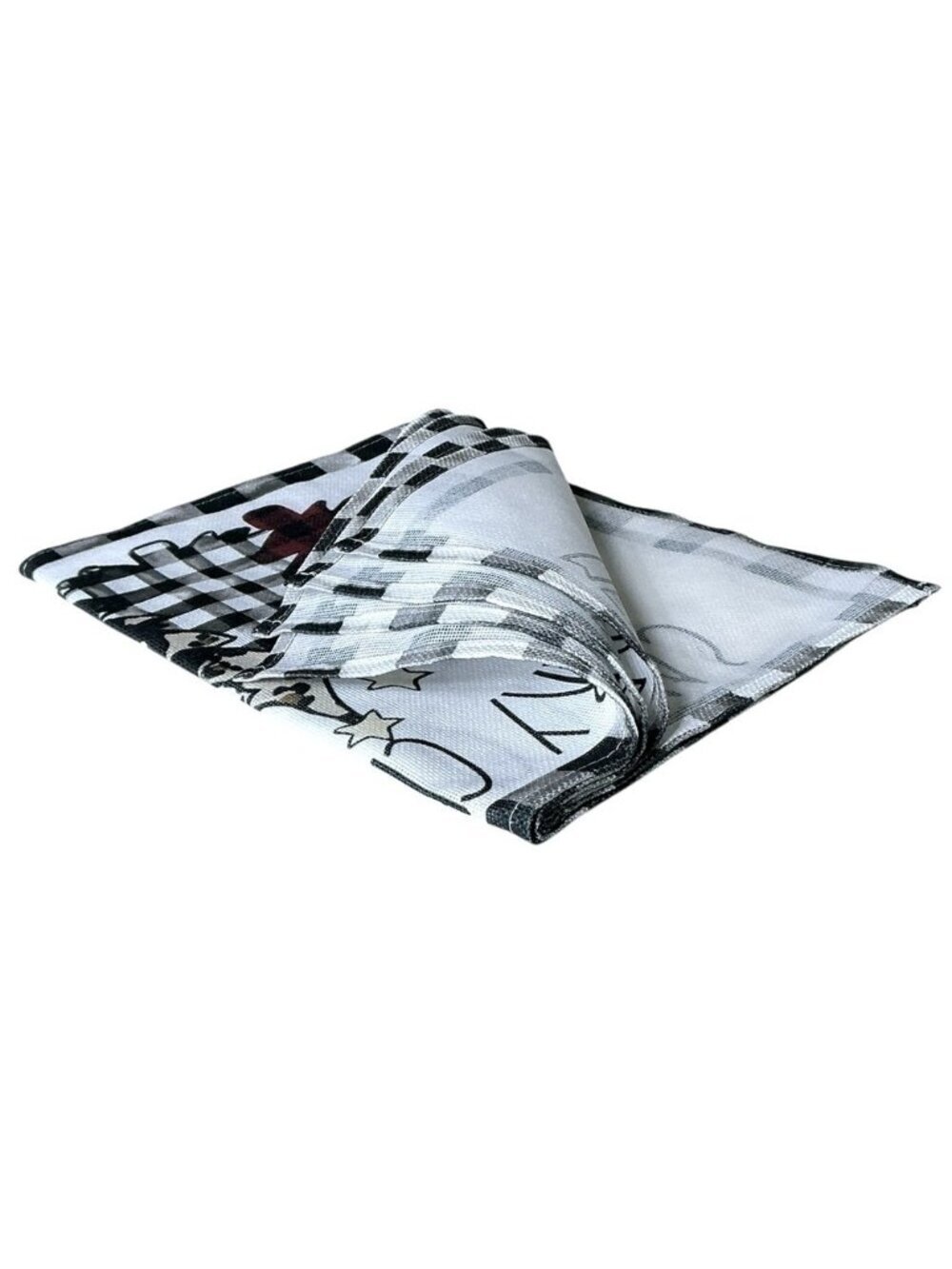 Christmas Placemats Trees Buffalo Plaid Placemats Black White 12 x 18 4 PC Set - Picture 9 of 16